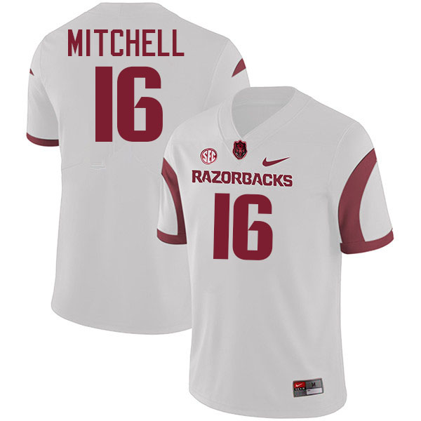 #16 Miguel Mitchell Arkansas Jersey,Arkansas Razorbacks College Football Jerseys Stitched-Retro Whit  #16 Miguel Mitchell Arkansas Jersey,Arkansas Razorbacks College Football Jerseys Stitched-Retro Whit
